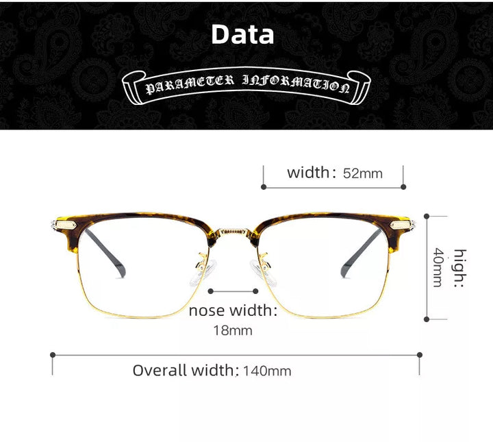 Kocolior Unisex Full Rim Square Titanium Alloy Hyperopic Reading Glasses 8366 Reading Glasses Kocolior