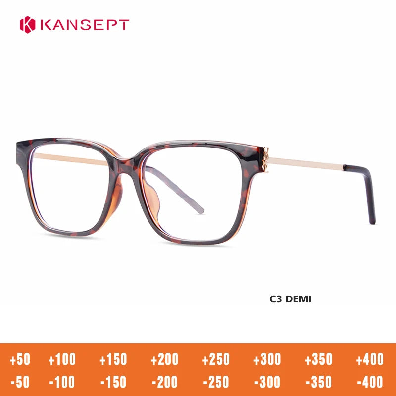Kansept Unisex Full Rim Square Tr 90 Alloy Reading Glasses 455748