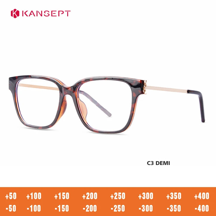 Kansept Unisex Full Rim Square Tr 90 Alloy Reading Glasses 455748
