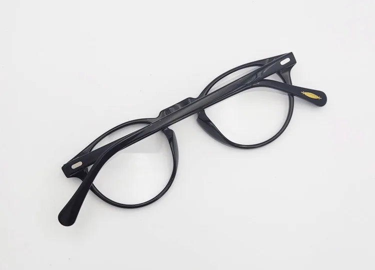 Yujo Unisex Full Rim Round Acetate Eyeglasses 1005 Full Rim Yujo