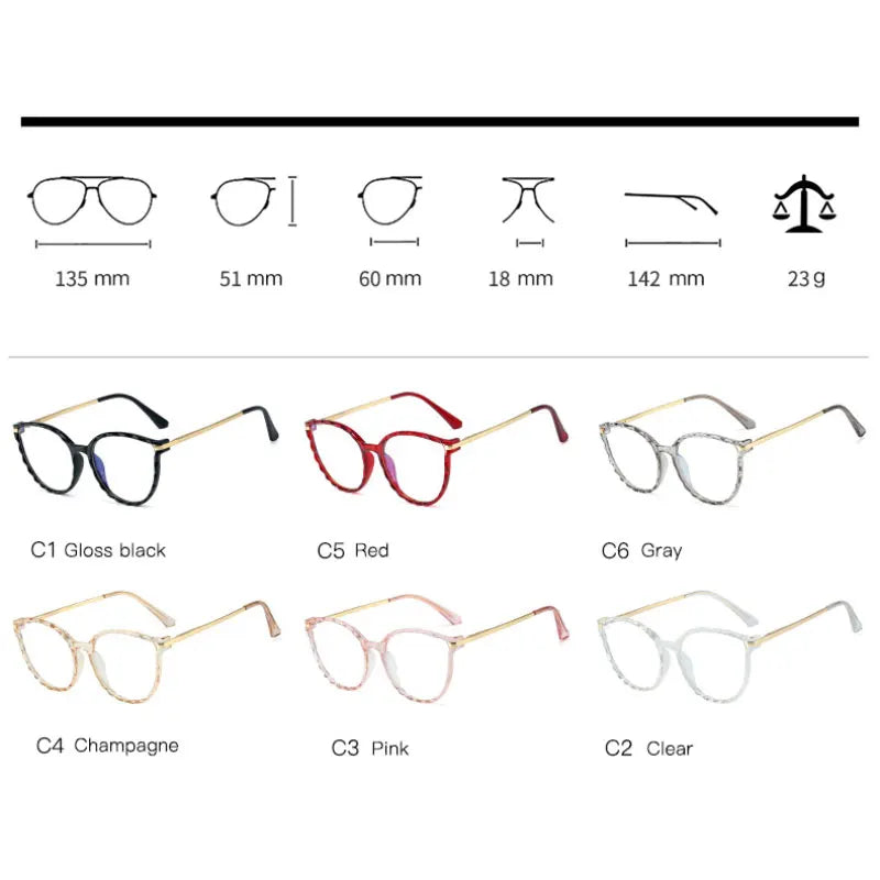 Handoer Women's Full Rim Oval Cat Eye Tr 90 Alloy Eyeglasses 95295