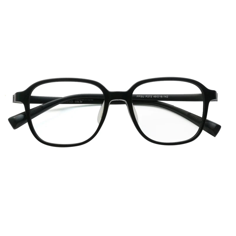 Kocolior Unisex Full Rim Square Tr 90 Titanium Eyeglasses P272 Full Rim Kocolior Black