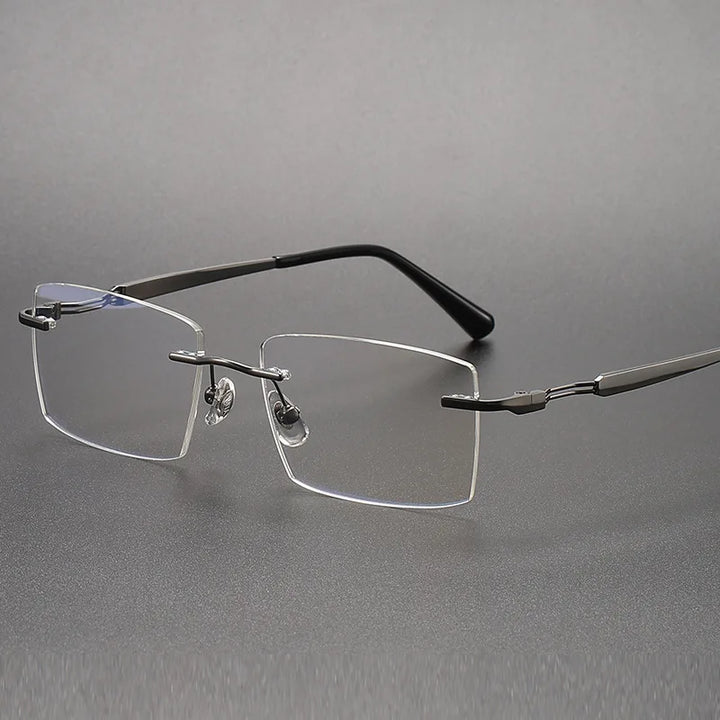 Hdcrafter Women's Rimless Square Titanium Eyeglasses  233302