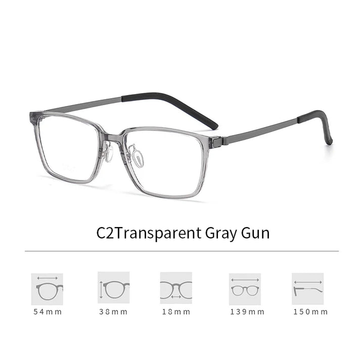Xbora Unisex Full Rim Square Tr 90 Titanium Eyeglasses 71821