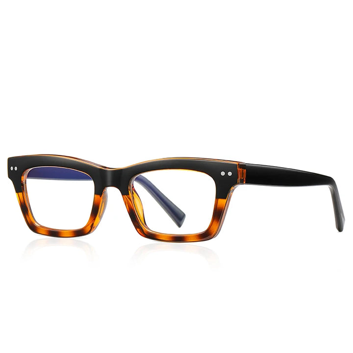 Reven Jate Unisex Full Rim Square Thick Tr 90 Alloy Eyeglasses 42191