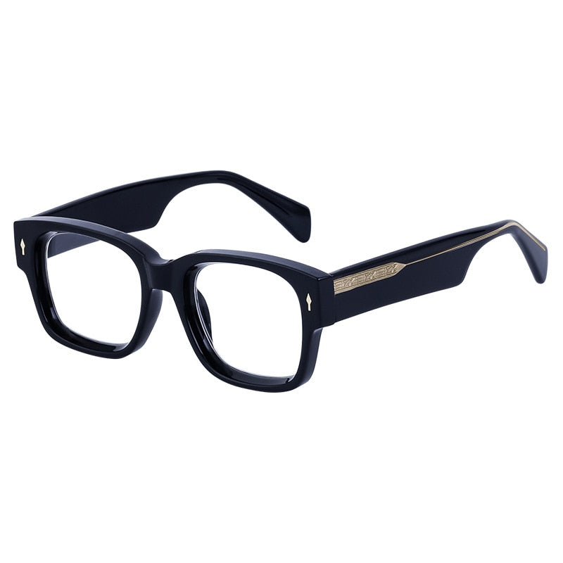 CCspace Unisex Full Rim Square Tr 90 Titanium Eyeglasses 56737 Full Rim CCspace C1Black