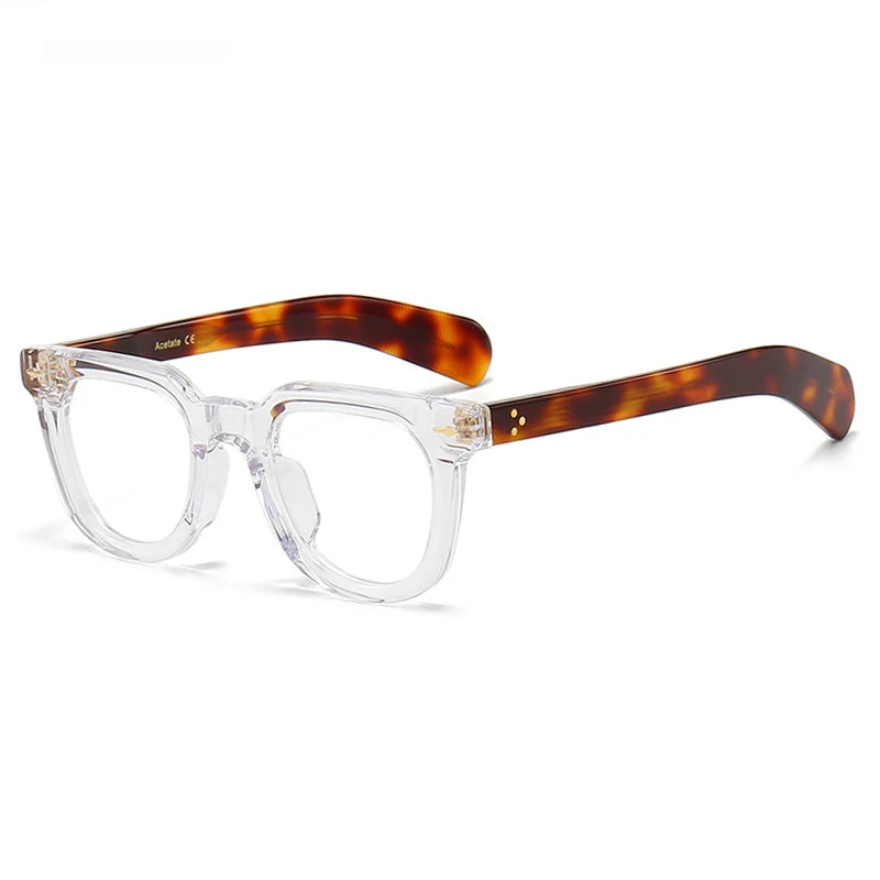 Black Mask Unisex Full Rim Square Acetate Eyeglasses 2447 Full Rim Black Mask Crystal