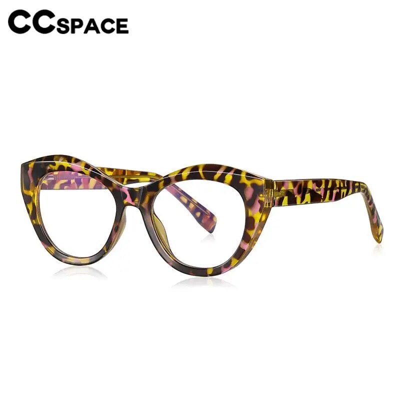 CCSpace Unisex Full Rim Cat Eye Tr 90 Titanium Eyeglasses 57035 Full Rim CCspace   