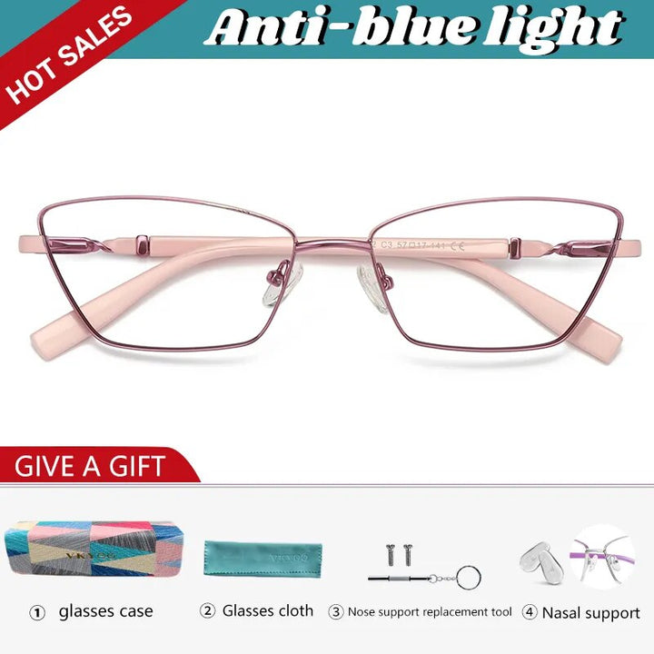 Vicky Unisex Full Rim Square Stainless Steel Reading Glasses 3012 Reading Glasses Vicky FPD3012-C3 Prescription custom