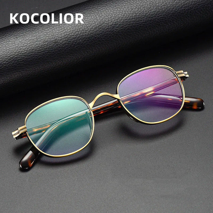 Kocolior Unisex Full Rim Round Titanium Hyperopic Reading Glasses 8017 Reading Glasses Kocolior