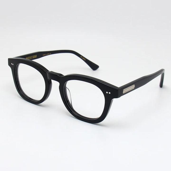Black Mask Unisex Full Rim Oval Acetate Eyeglasses Bm031 Full Rim Black Mask Black