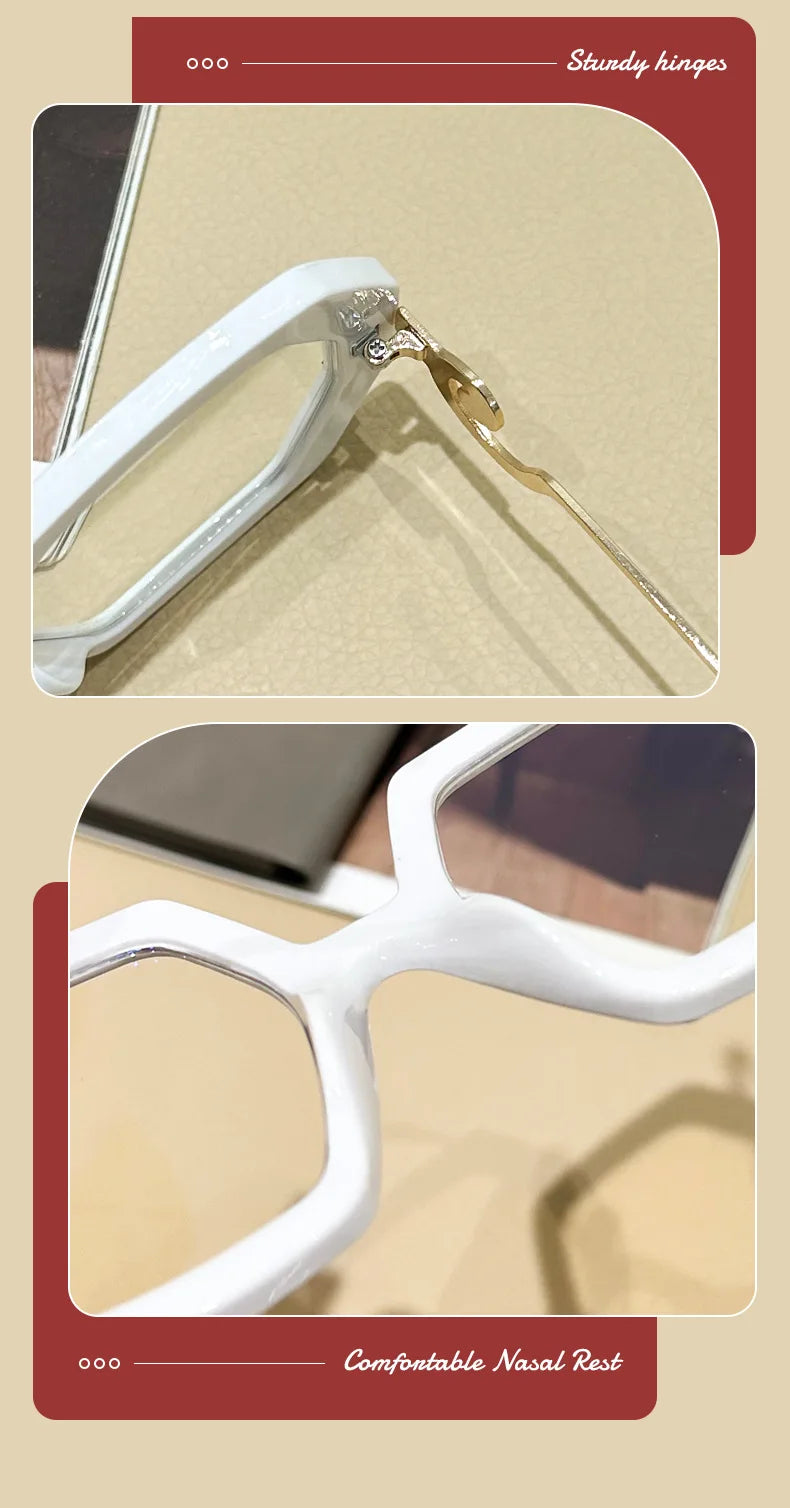 CCspace Women's Full Rim Polygon Plastic Eyeglasses 57423 Full Rim CCspace