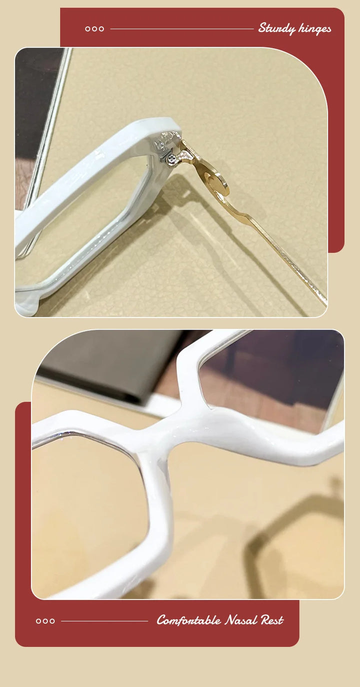 CCspace Women's Full Rim Polygon Plastic Eyeglasses 57423 Full Rim CCspace