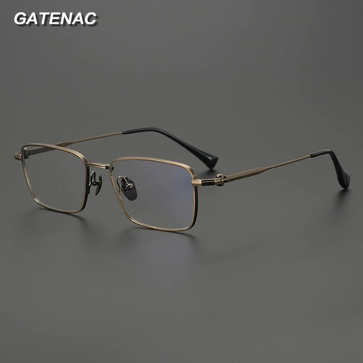 Gatenac Unisex Full Rim Wide Square Titanium Eyeglasses Gxyj4007