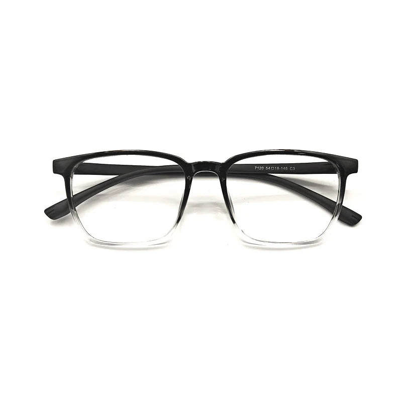 Kocolior Unisex Full Rim Square Tr 90 Acetate Hyperopic Reading Glasses 7120 Reading Glasses Kocolior Black White 0