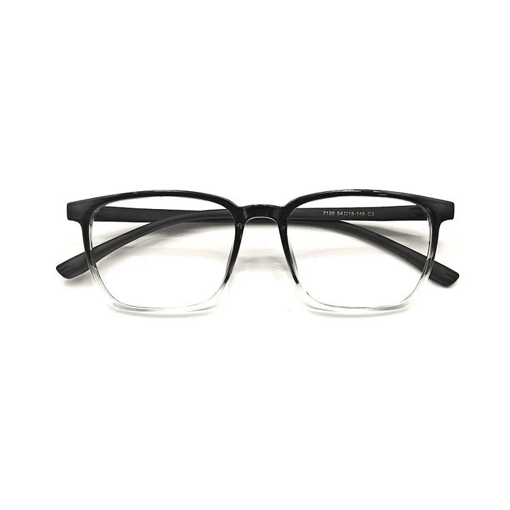 Kocolior Unisex Full Rim Square Tr 90 Acetate Hyperopic Reading Glasses 7120 Reading Glasses Kocolior Black White 0