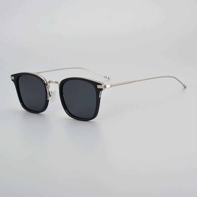 Black Mask Men's Full Rim Square Polarized Alloy Sunglasses X905 Full Rim Black Mask Black-Silver As Shown