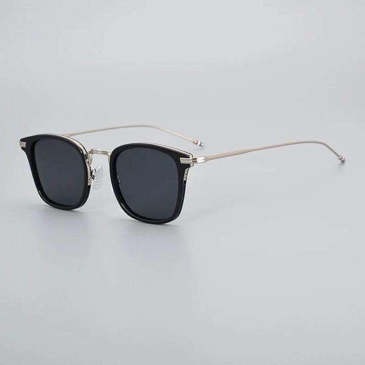 Black Mask Men's Full Rim Square Polarized Alloy Sunglasses X905 Full Rim Black Mask Black-Silver As Shown