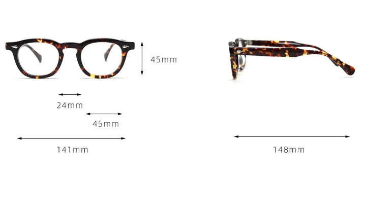 CCspace Unisex Full Rim Square Acetate Eyeglasses 56838 Full Rim CCspace