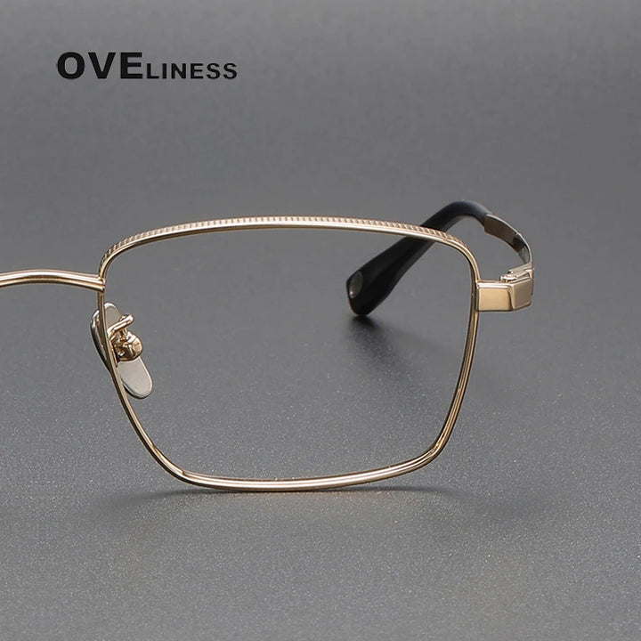 Oveliness Men's Full Rim Square Titanium Eyeglasses 80929 Full Rim Oveliness   