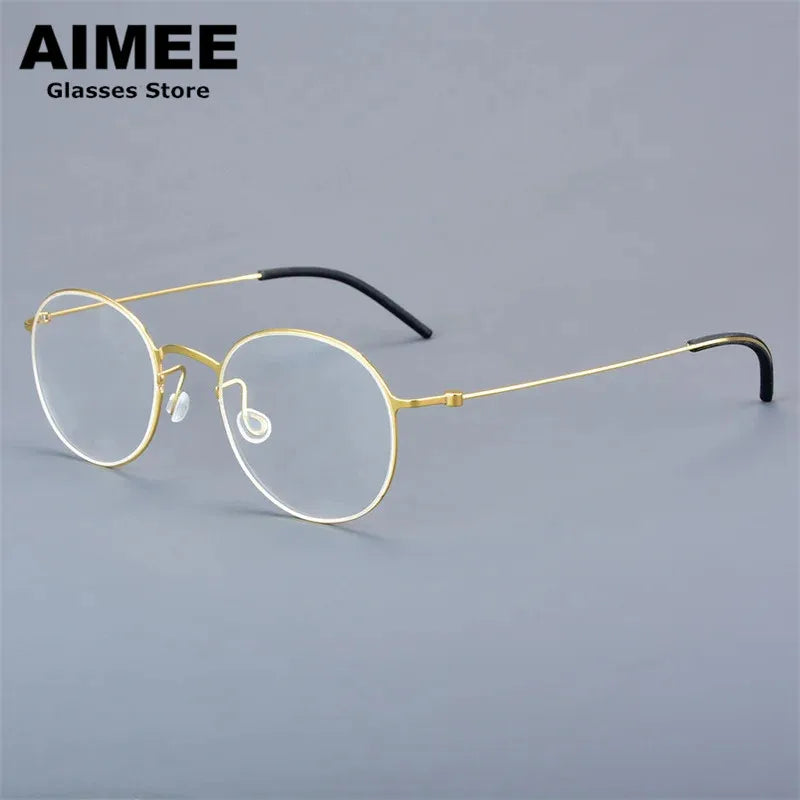 Aimee Women's Full Rim Oval Round Screwless Titanium Eyeglasses 75504