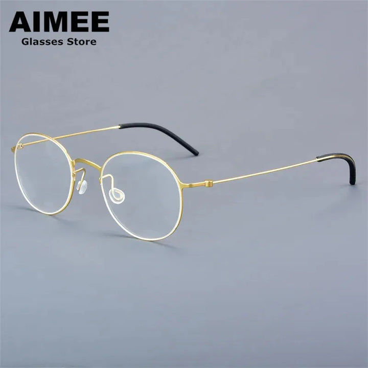 Aimee Women's Full Rim Oval Round Screwless Titanium Eyeglasses 75504