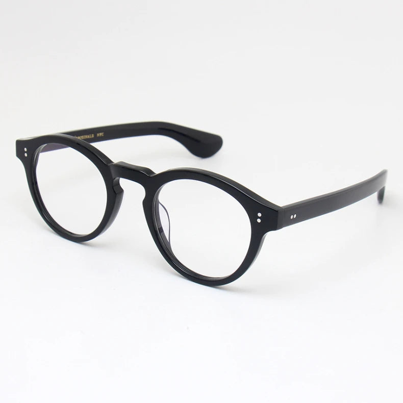 Black Mask Unisex Full Rim Oval Round Acetate Eyeglasses 195142