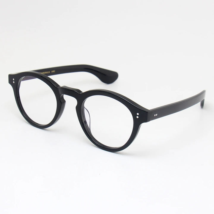 Black Mask Unisex Full Rim Oval Round Acetate Eyeglasses 195142