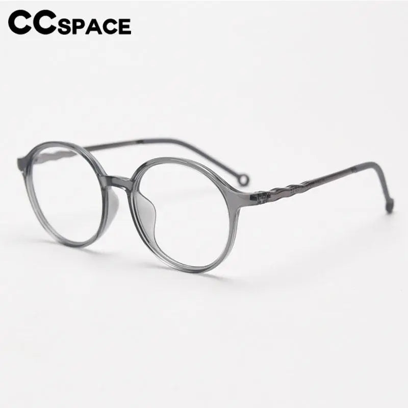 CCspace Unisex Full Rim Round Tr 90 Titanium Eyeglasses 56834 Full Rim CCspace