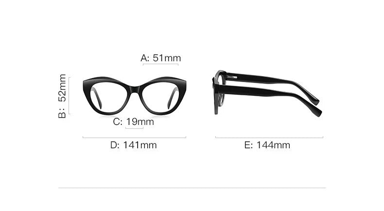 CCspace Unisex Full Rim Cat Eye Tr 90 Titanium Eyeglasses 57035 Full Rim CCspace