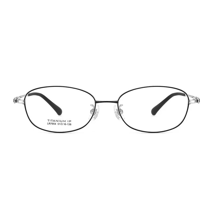 Bclear Women's Full Rim Oval Titanium Eyeglasses 7954 Full Rim Bclear   