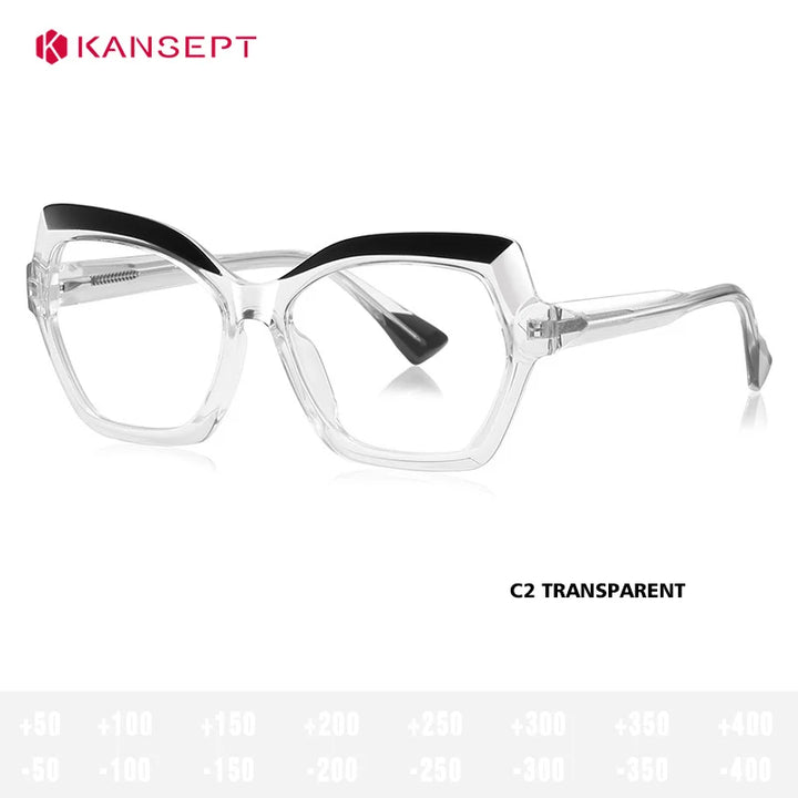 Kansept Women's Full Rim Polygon Tr 90 Alloy Reading Glasses 67043