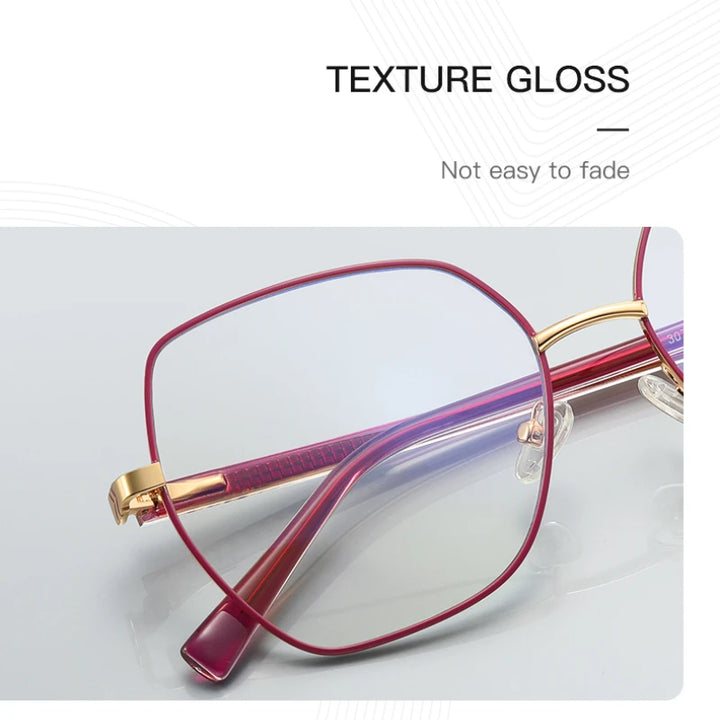 Vicky Women's Full Rim Polygon Cat Eye Stainless Steel Reading Glasses 3076 Reading Glasses Vicky