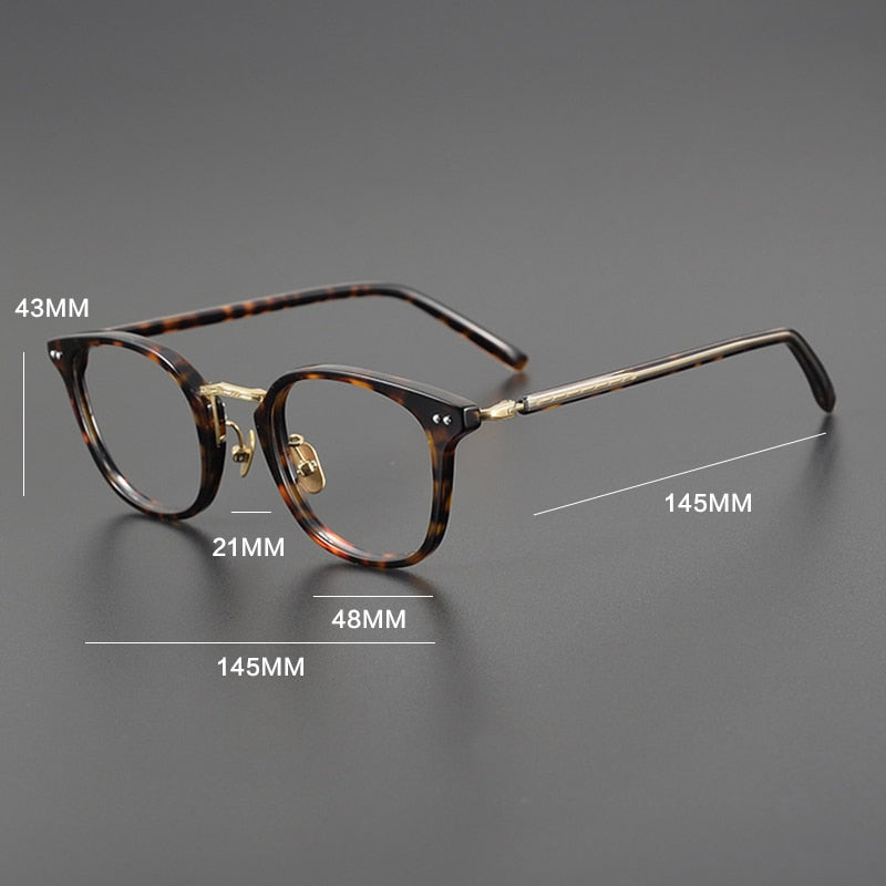Gatenac Unisex Full Rim Square Acetate Eyeglasses Gxyj1088 Full Rim Gatenac