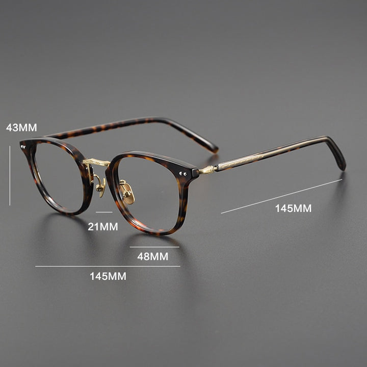Gatenac Unisex Full Rim Square Acetate Eyeglasses Gxyj1088 Full Rim Gatenac