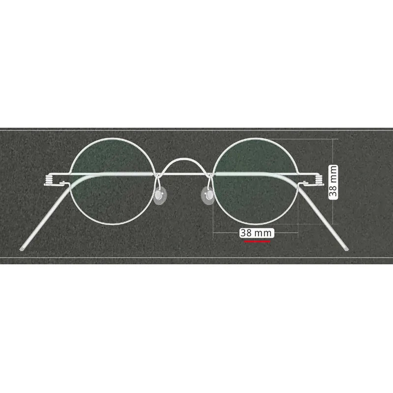 Yujo Unisex Full Rim Round Stainless Steel Custom Eyeglasses Y3030 Full Rim Yujo 38mm CHINA