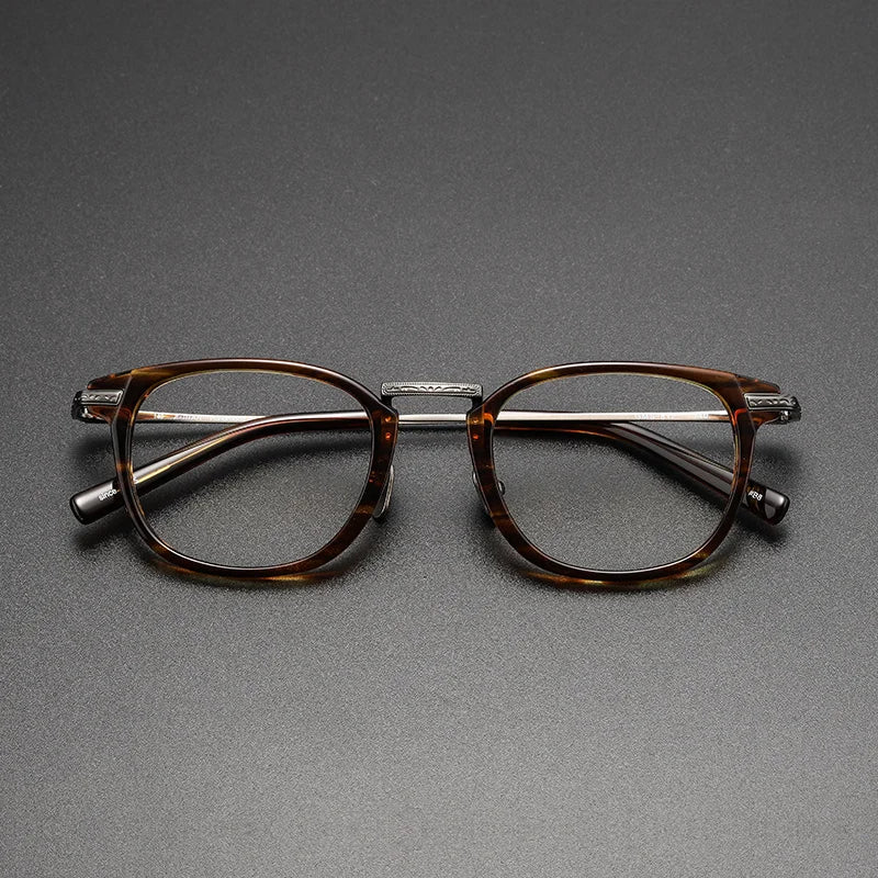 Black Mask Unisex Full Rim Titanium Acetate Square Eyeglasses G817 Full Rim Black Mask Tortoise