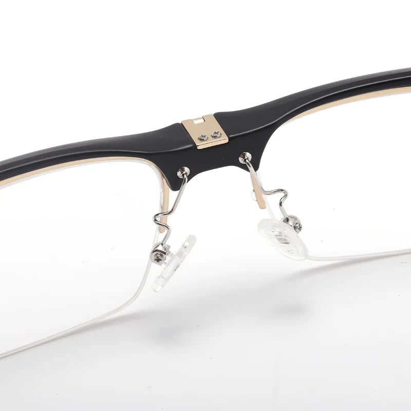 Muzz Unisex Semi Rim Square Alloy Tr 90 Flip Up Sport Eyeglasses M9808 Semi Rim Muzz