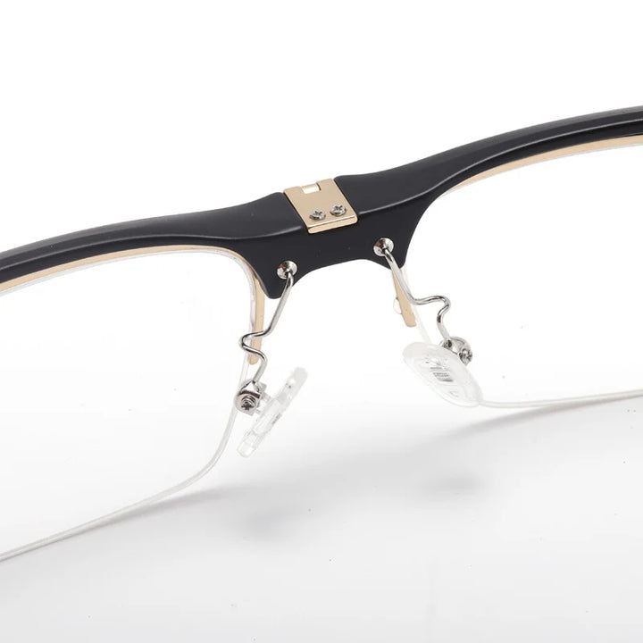 Muzz Unisex Semi Rim Square Alloy Tr 90 Flip Up Sport Eyeglasses M9808 Semi Rim Muzz