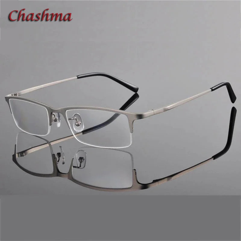 Chashma Ochki Men's Semi Rim Square Titanium Eyeglasses 78906