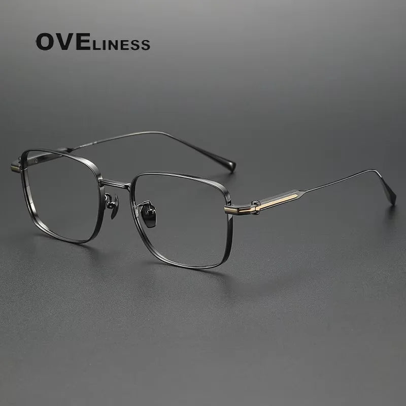 Oveliness Unisex Full Rim Square Titanium Eyeglasses 80984