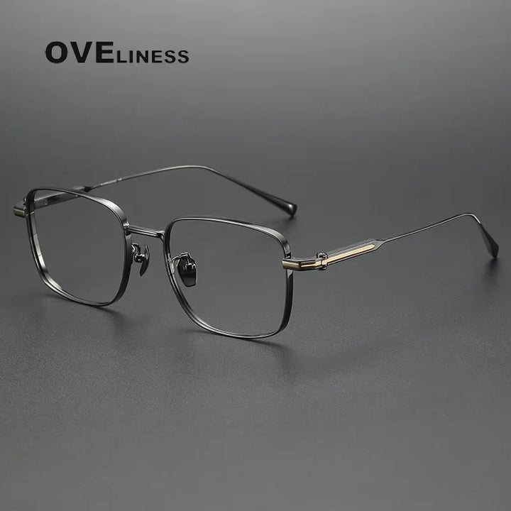 Oveliness Unisex Full Rim Square Titanium Eyeglasses 80984