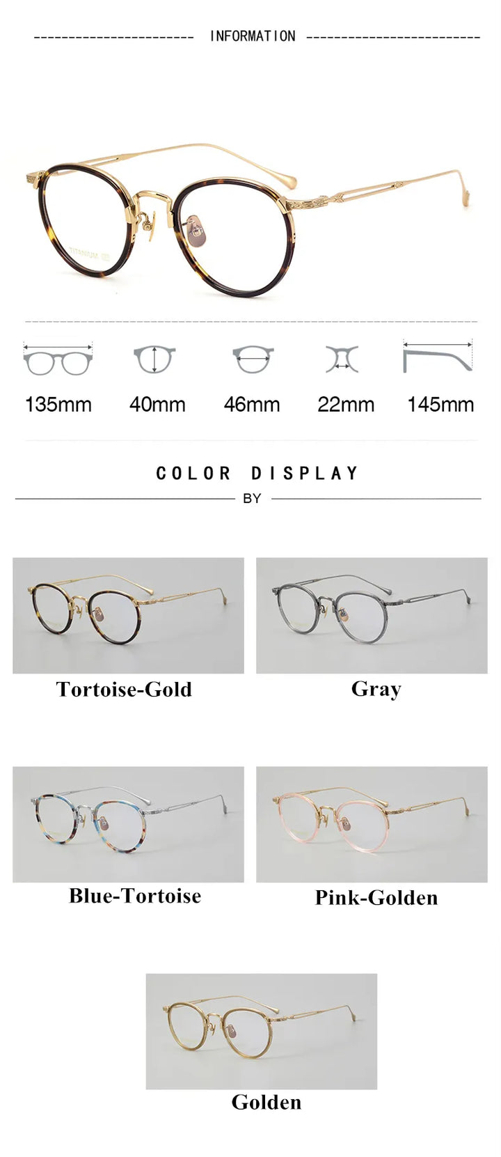 Black Mask Unisex Full Rim Oval Titanium Acetate Eyeglasses E046 Full Rim Black Mask
