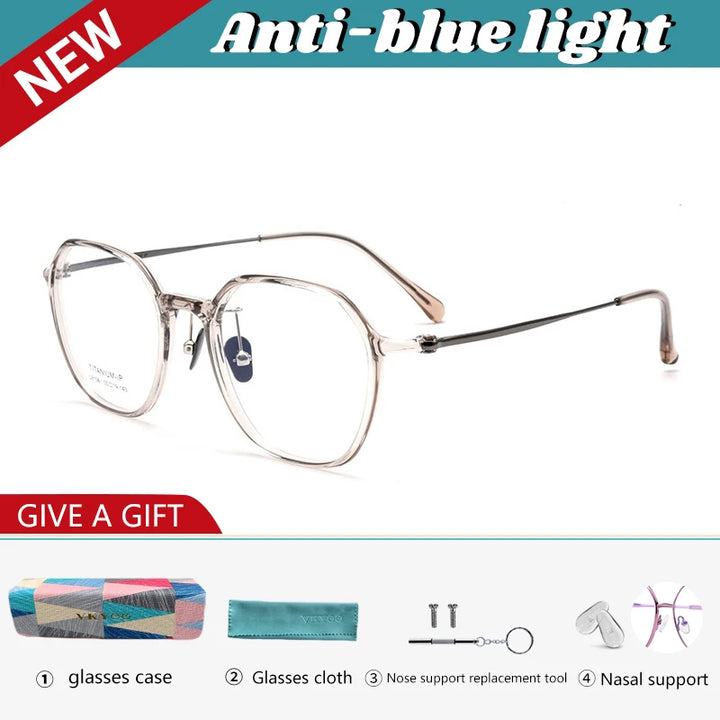 Vicky Unisex Full Rim Polygon Tr 90 Titanium Reading Glasses 91063