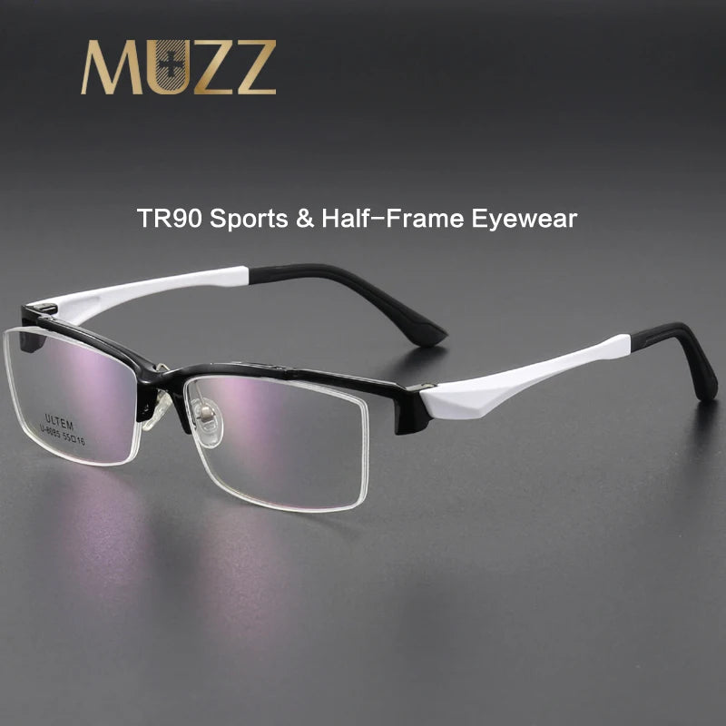 Muzz Men's Semi Rim Square TR 90 Pc Sport Eyeglasses 88085