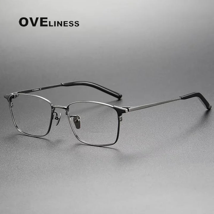 Oveliness Women's Full Rim Polygon Square Titanium Eyeglasses 74961 Full Rim Oveliness gun black