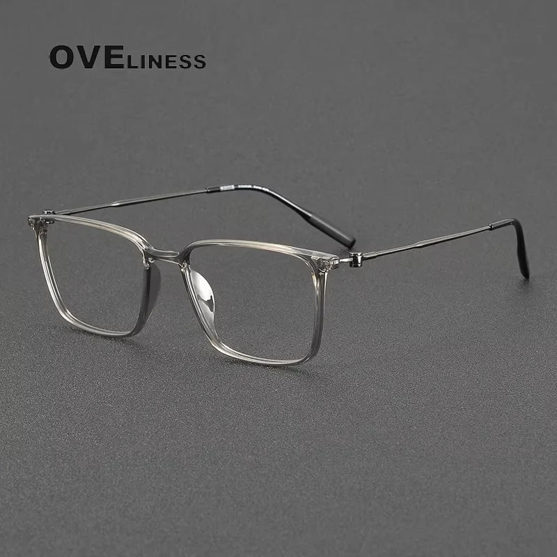 Oveliness Women's Full Rim Square  Acetate Titanium Eyeglasses 28674