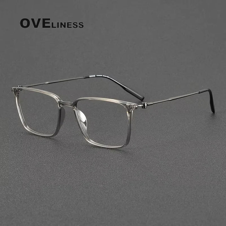 Oveliness Women's Full Rim Square  Acetate Titanium Eyeglasses 28674