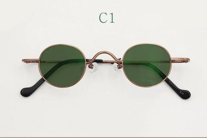 Yujo Unisex Full Rim Small Round Titanium Polarized Sunglasses 3629s Sunglasses Yujo C1 CHINA