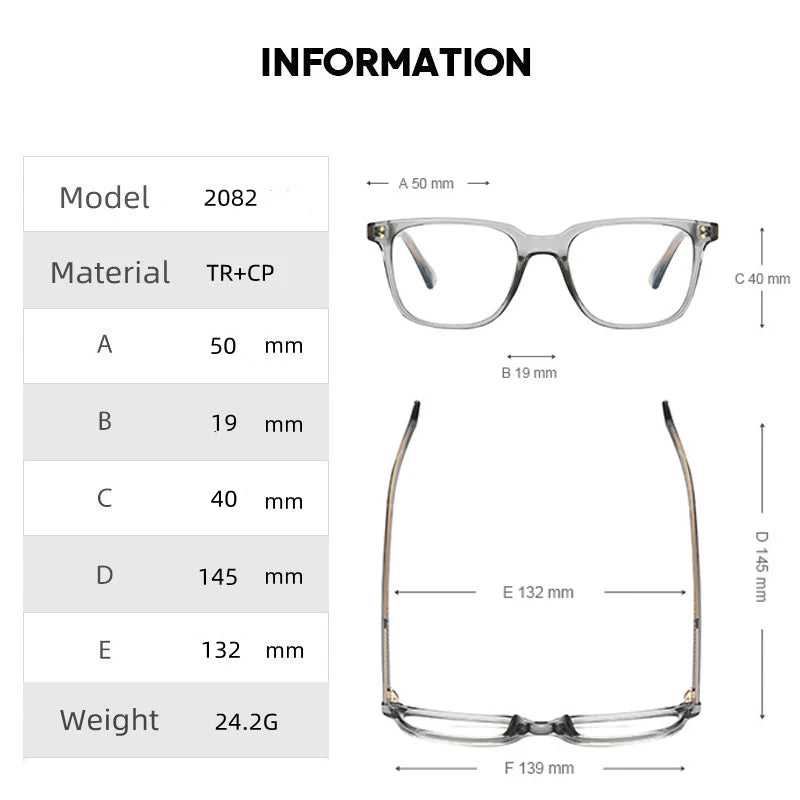 Kocolior Unisex Full Rim Square Acetate Alloy Hyperopic Reading Glasses 2021b Reading Glasses Kocolior   